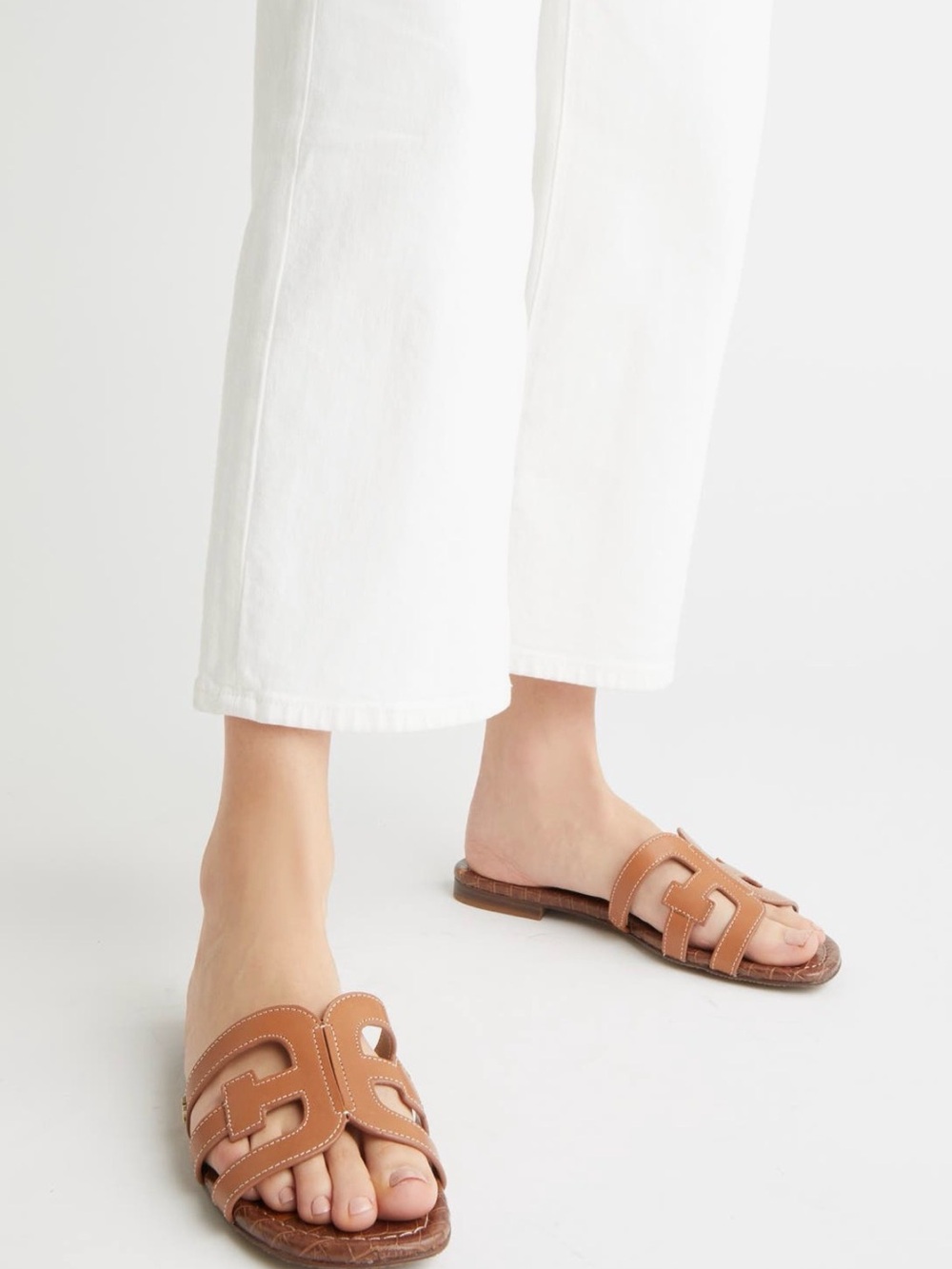 Sam Edelman Bay Cutout Slide Sandal 9.5 Saddle leather